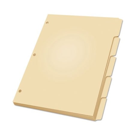 Tops Business Forms Oxford, WRITE-ON TAB DIVIDERS, 5-TAB, 11 X 8.5, MANILA, 20PK 13V